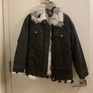 Urban Outfitters Faux fur lined denim jacket